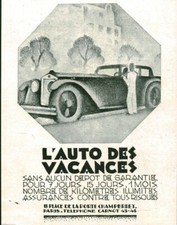 Publicité ancienne auto d'occasion  France