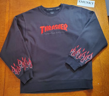 Pulôver Thrasher X Vans XL Flame moletom preto skatista grunge comprar usado  Enviando para Brazil