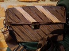 torebka handmade brązowa pleciona na kanwie sznurek poliestrowy na sprzedaż  PL