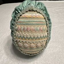 Usado, Tecido de isopor costurado à mão decorativo ovo de Páscoa vintage vitoriano 8” verde comprar usado  Enviando para Brazil