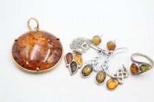 Sterling silver amber for sale  LEEDS
