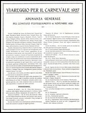 Pubblicita 1926 carnevale usato  Biella