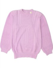 Suéter feminino vintage gola redonda Reino Unido 14 roxo médio BV20 comprar usado  Enviando para Brazil