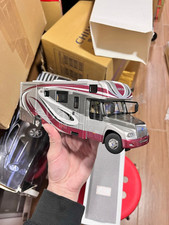 Carro modelo fundido escala 1:42 Yutong Caravans motorhomes trailer campista ônibus com base, usado comprar usado  Enviando para Brazil