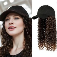 Boné de beisebol peruca com cabelo 20 polegadas sintético peruca encaracolada chapéu ajustável comprar usado  Enviando para Brazil