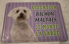 Plaque attention bichon d'occasion Plaque attention bichon d'occasion  Le Mans