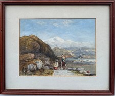 Pintura em aquarela (século XX): 'Através do Vale', aquarela, usado comprar usado  Enviando para Brazil