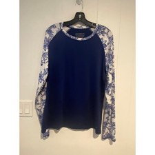 Blusa de natação Speedo feminina azul marinho floral manga longa proteção contra erupções cutâneas G comprar usado Blusa de natação Speedo feminina azul marinho floral manga longa proteção contra erupções cutâneas G comprar usado  Enviando para Brazil