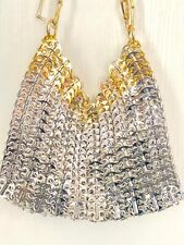 Silver & Gold Sparkle Design Metal Bag Style Paco Rabanne Large Size  comprar usado  Enviando para Brazil