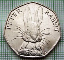 Gran Bretaña 2016 50 peniques, Peter Rabbit, serie Beatrix Potter, unc segunda mano  Embacar hacia Mexico