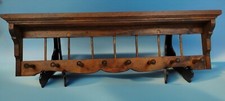 Prateleira de parede de madeira maciça rústica feita à mão 34" 8 pinos casaco chapéu rack cabine campo antiga comprar usado  Enviando para Brazil