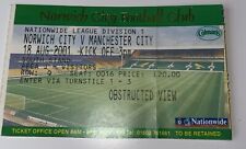 Norwich city manchester for sale  WEST BROMWICH