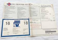 2001 Nissan Frontier EX V6 4X4 Adesivo Original para Janela 01 3.3L 5 Velocidades $20.895 comprar usado  Enviando para Brazil
