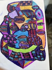 5x8 oryginalna grafika abstrakcja na papierze na sprzedaż  Wysyłka do Poland