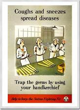 Poster coughs sneezes for sale  LONDON