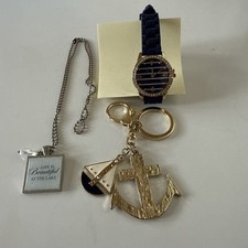 Conjunto de joias femininas lago náutico relógio colar chaveiro âncora veleiro comprar usado  Enviando para Brazil