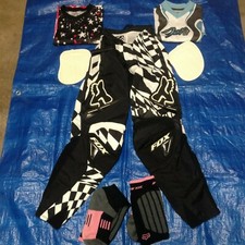 CALÇA DE MOTOCROSS FOX RACING 180 COURO PRETO TAMANHO 28 INFANTIL CAMISA GRANDE  comprar usado  Enviando para Brazil