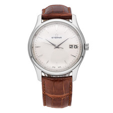 Relógio masculino automático Eterna Vaughan data grande mostrador prata 42 mm 7630.41.61.1185 comprar usado  Enviando para Brazil