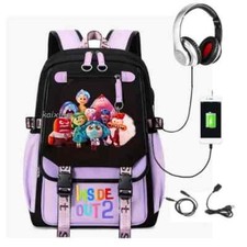 Inside Out 2 Mochilas USB Bolsa Escolar Estudantes Bolsa de Livro Adolescentes Mochila Escolar comprar usado  Enviando para Brazil