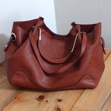 Bolsa tote Sondra Roberts quadrada marrom grande alça dupla ombro hobo comprar usado  Enviando para Brazil