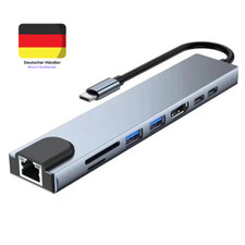 Adapter koncentratora USB-C 4K HDMI 8-W-1 USB 3.0 Micro SD LAN RJ45 Ethernet, używany na sprzedaż  Wysyłka do Poland