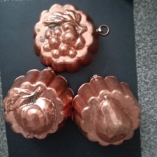 Three copper moulds for sale  PAIGNTON