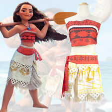 Cosplay Princesa Moana Meninas Vestido Adulto Halloween Fantasia Vestido Saias Ternos Perucas comprar usado  Enviando para Brazil