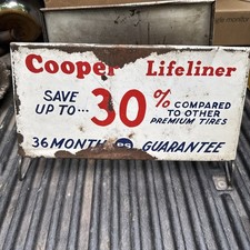Placa de metal vintage Cooper tela pneu 1940S 50S forro vitalício comprar usado  Enviando para Brazil
