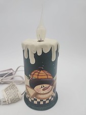 Candeeiro de vela NOS Crazy Mountain Heart boneco de neve cerâmica Angela Anderson , usado comprar usado  Enviando para Brazil
