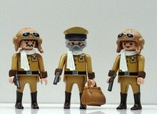 3 Histórico Piloto Playmobil Zu Soldados Fuerza Aérea Armee Beige Ww Custom Raro, usado comprar usado  Enviando para Brazil