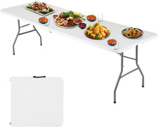 Mesa De Plastico Para Festas Pátio Grande Plegable Cuadrada Cocina 6 Pés Branco comprar usado  Enviando para Brazil