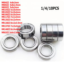 Rolamentos de escudo duplo em miniatura de aço 1/4/10 peças MR63ZZ-MR148ZZ bola sulco profundo comprar usado  Enviando para Brazil