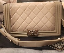 Bolsa Chanel Le Boy - OMBRE Bolsa Chanel LeBoy Pele de Cordeiro Arma Metal Hardware Bolsa Aba  comprar usado  Enviando para Brazil