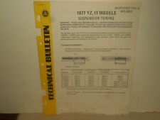 Yamaha 1977 motocicleta YZ modelos IT SUSPENSIÓN TUNING boletín técnico M7-03 segunda mano  Embacar hacia Mexico