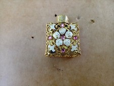 Vintage Art Deco Tcheco Boêmio Vidro Joias, Frasco de Perfume Dourado comprar usado  Enviando para Brazil
