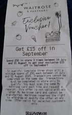 Waitrose money voucher for sale  STOKE-ON-TRENT