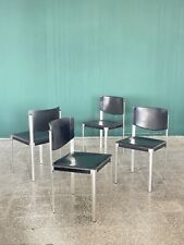Usado, Conjunto de 4 cadeiras de jantar de couro preto pós-moderno Matteo Grassi, Itália, década de 1980 comprar usado  Enviando para Brazil