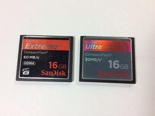 Usado, 2 Flash SanDisk Extreme e Ultra Compacto 60 MB/s e 30 MB/s UDMA 16GB comprar usado  Enviando para Brazil