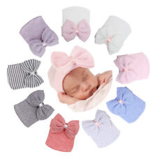 Chapéu macio listrado infantil bebê recém-nascido meninas com gorro hospitalar faixa para cabeça, usado comprar usado  Enviando para Brazil