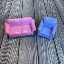 Sofá Fisher Price Loving Family casa de muñecas rosa y sillón azul muebles 2004 segunda mano  Embacar hacia Mexico