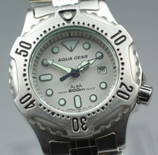 [Perto de ESTADO PERFEITO] SEIKO Alba Aqua Gear V785-0010 relógio unissex de quartzo 32mm JAPÃO comprar usado  Enviando para Brazil