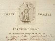 Lettera Del Consul Général Da Livorno Con Straordinario Disco Cult, usado comprar usado  Enviando para Brazil