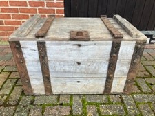 Antique wooden chest for sale  TADLEY
