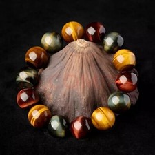Pulseira natural multicolorida olho de tigre arco-íris pedra preciosa miçangas cura joia presente, usado comprar usado  Enviando para Brazil