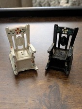 Conjunto/miniaturas de cadeira de balanço vintage de ferro fundido floral sal e pimenta comprar usado  Enviando para Brazil