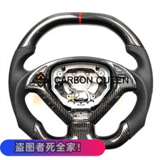 Volante QS FIBRA DE CARBONO REAL PARA INFINITI g37g25 G37X/TOP PLANO/ANEL VERMELHO, usado comprar usado  Enviando para Brazil