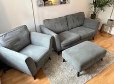 Grey sofa set for sale  BILLERICAY