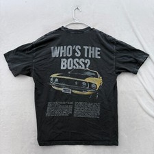 Camiseta masculina Abercrombie Fitch 2XL preta oversided Mustang Boss 302 gráfica de carro, usado comprar usado  Enviando para Brazil