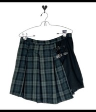 Saia plissada com fivela tema quente feminina grande preta cinza xadrez gótica escola emo comprar usado  Enviando para Brazil