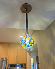 2 blue glass pendant lights for sale  Saint Paul